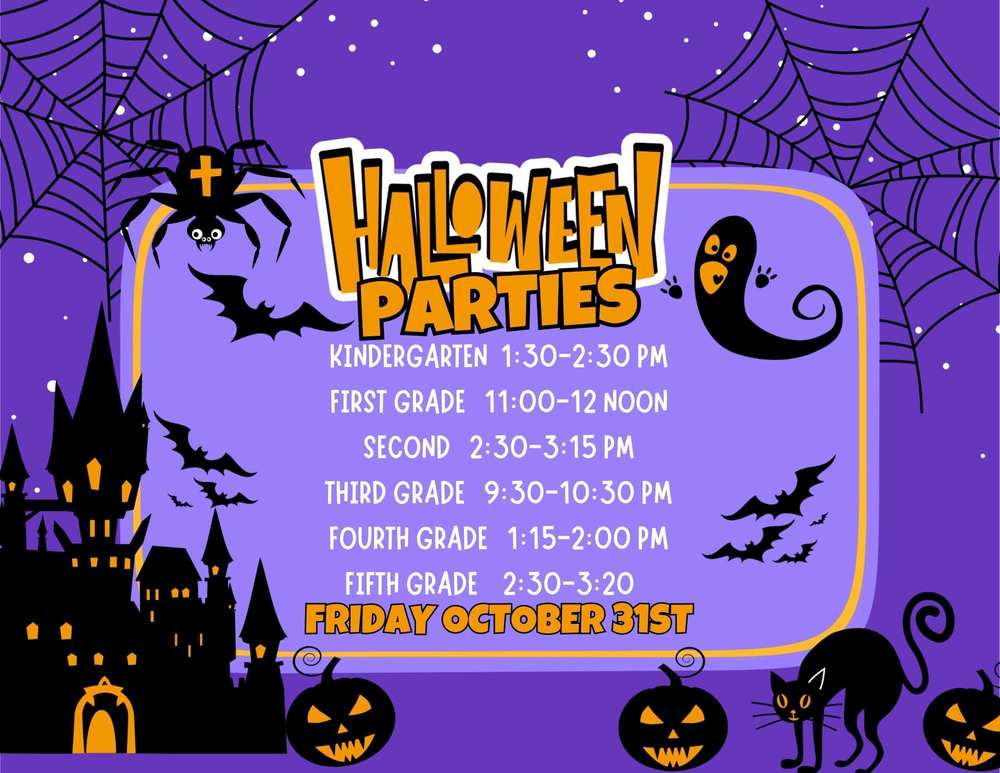 Halloween Parties are Friday October 31st