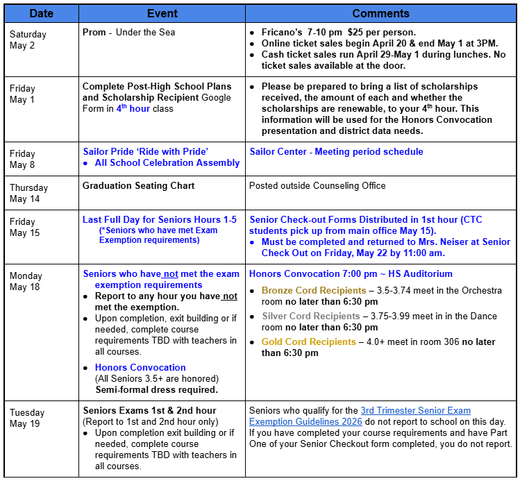 2026 Senior Calendar pg1