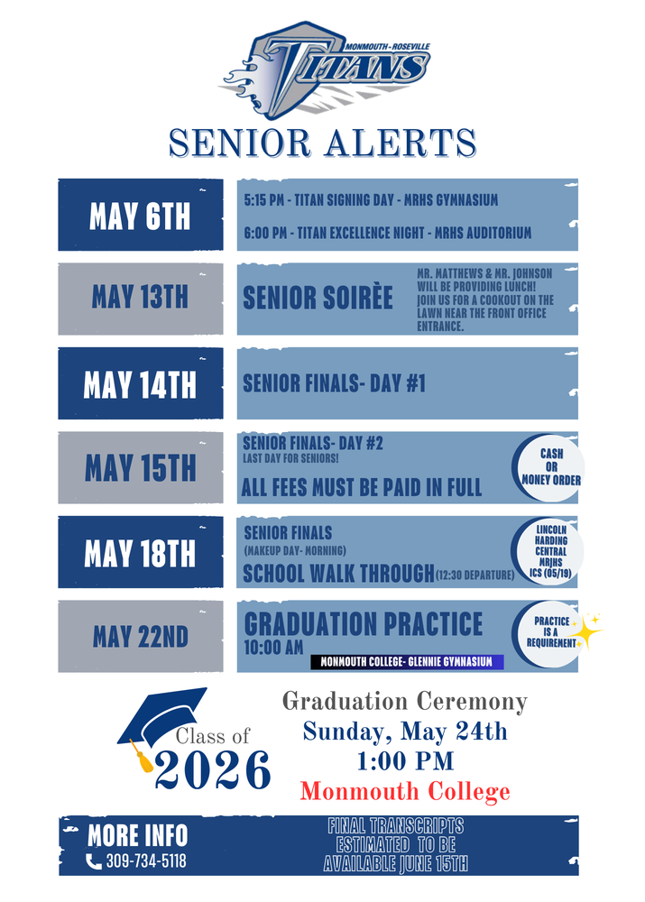 Important Dates for Seniors