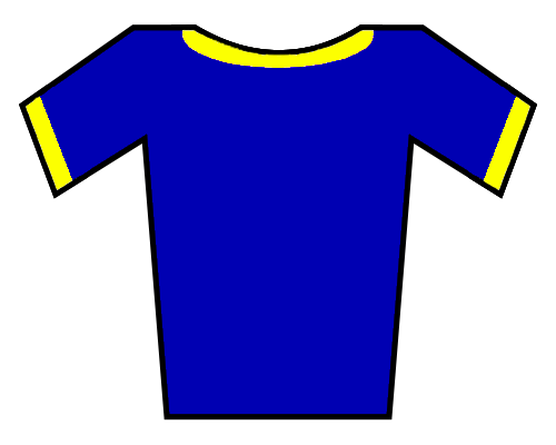 blue and yellow shirt