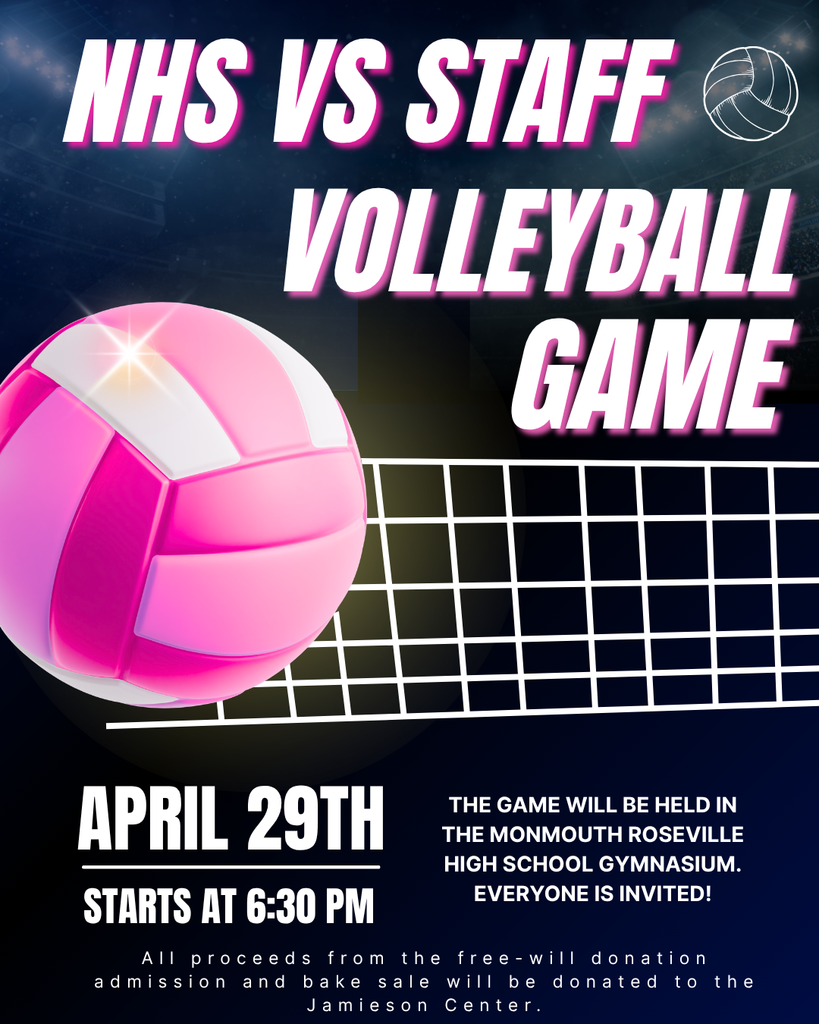 NHS vs Staff Volleyball Game - April 29th 6:30 p.m. at MRHS Gym