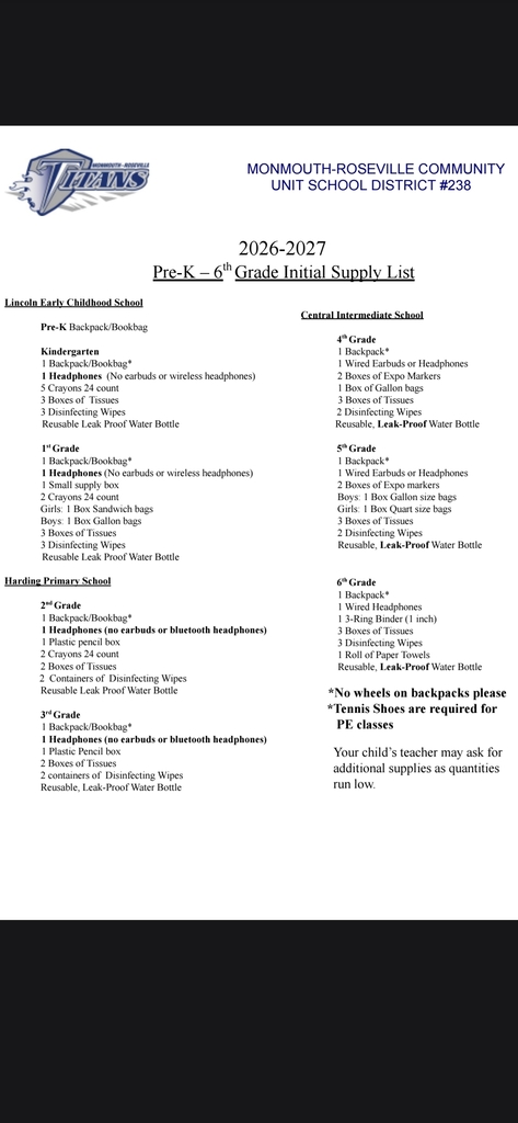 School Supply List