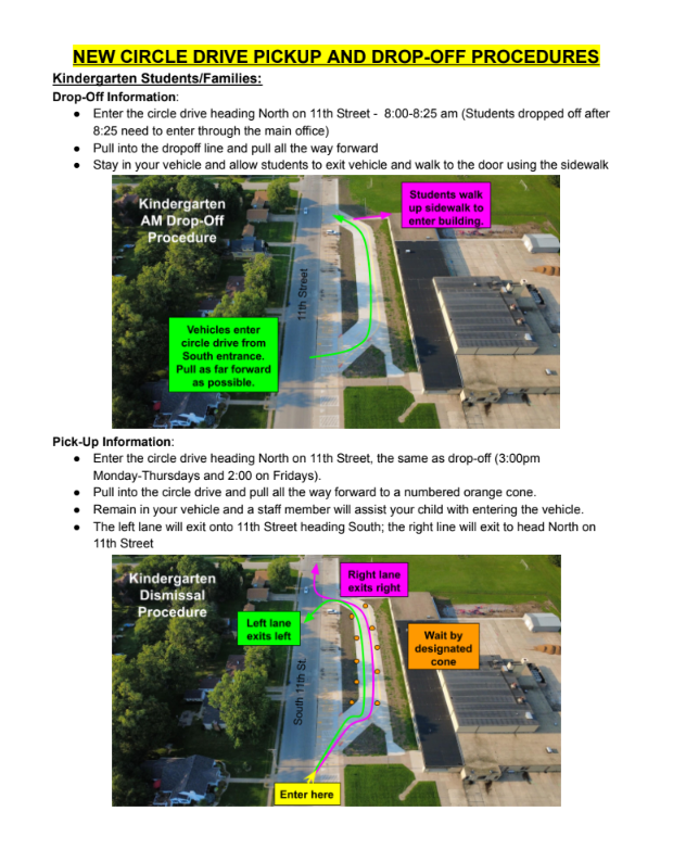 New Circle Drive Pickup and Drop-Off Procedures