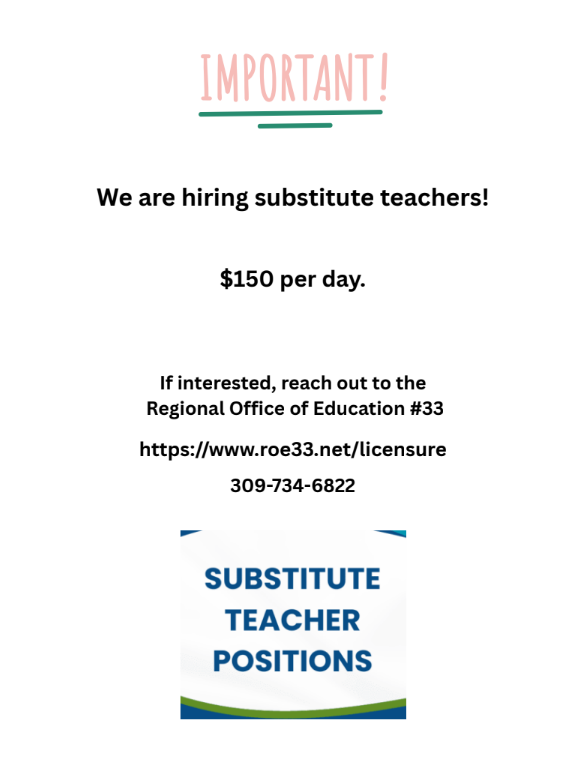 Substitute Teachers Needed