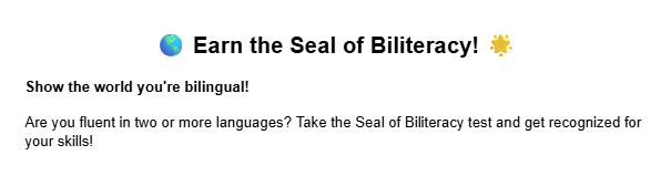 Earn the Seal of Biliteracy