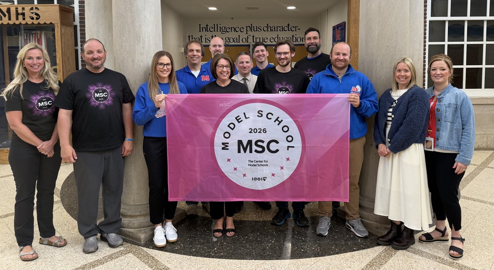 MHS Leadership showing pink Model Schools Banner with logo 