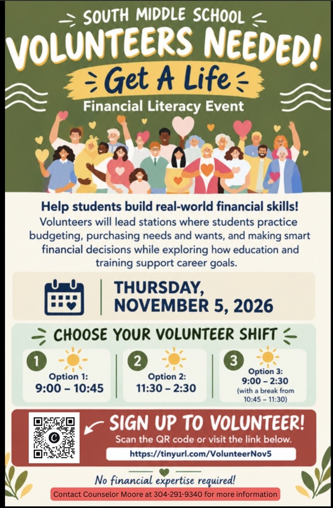 Flyer asking for Volunteers for the Get A Life Program. It has clip art of suns, flowers, and people standing together.