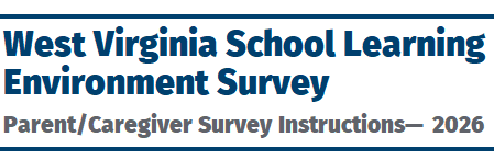 WV Department of Education Seal with the text ov WV School Learning Environment Survey