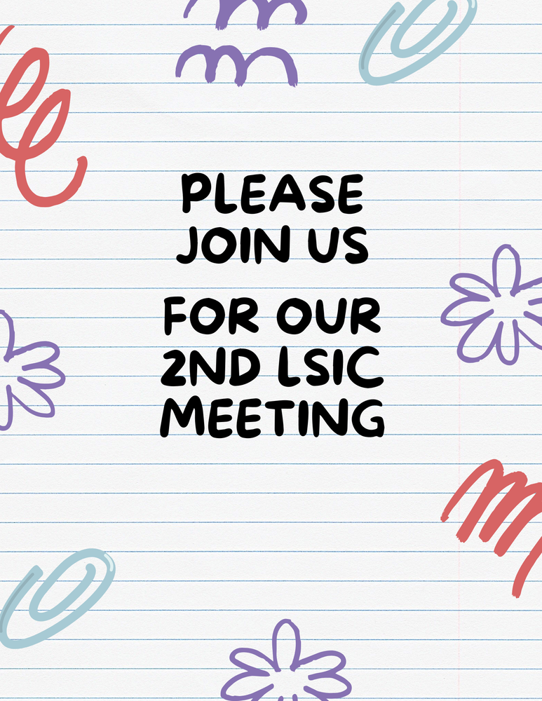 Flyer with swirls and flower clip art on it. 