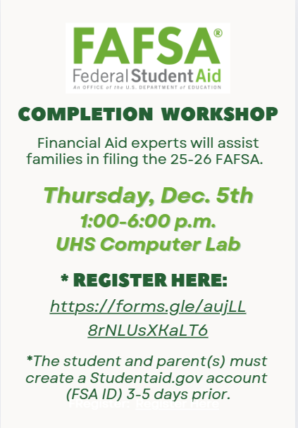 flier with information about FAFSA