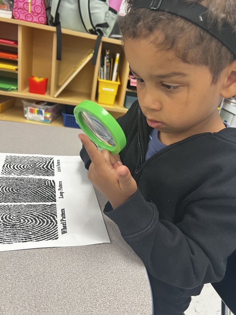 our class did an investigation of their fingerprints, and learned about the different types (Whorl, Arch, and Loop.)