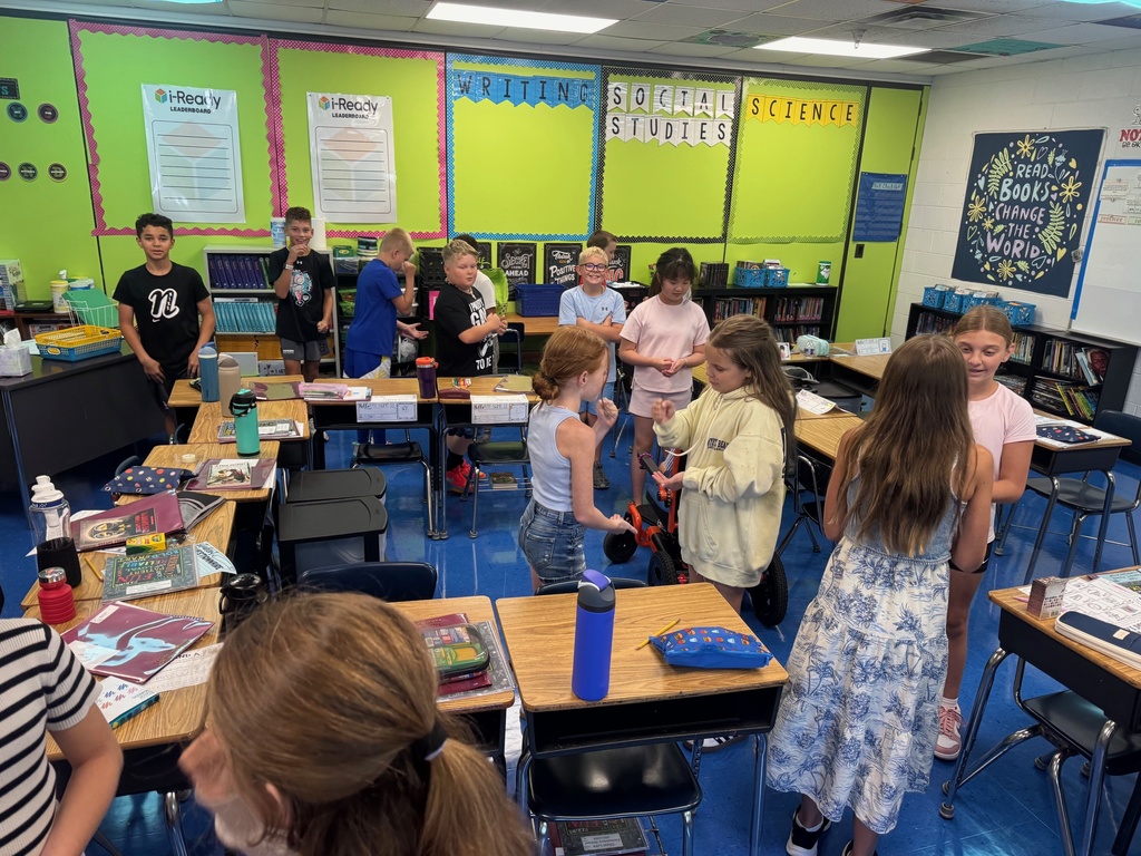What a great first two weeks at CLES! From 5th graders working together to use Tangrams to create images and a Rock, Paper, Scissors battle to one of our 4th graders kicking off Spirit week dressed to the nines!!