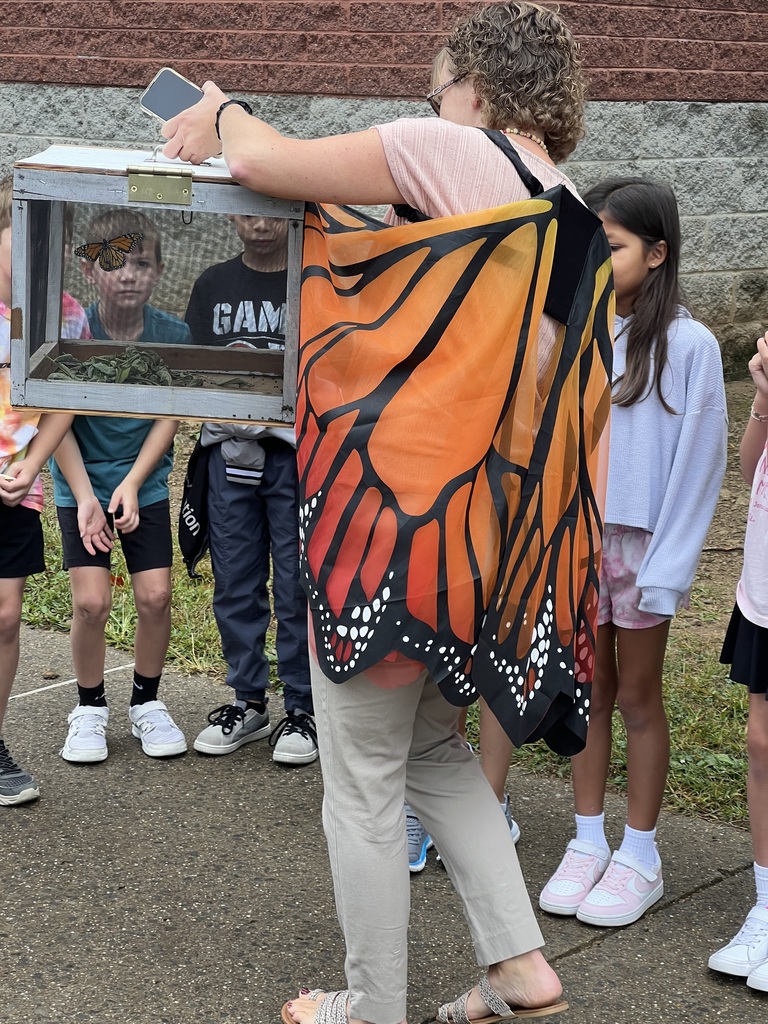 "Letting learning take flight 🦋✨ Our students released monarchs today after watching them grow!"