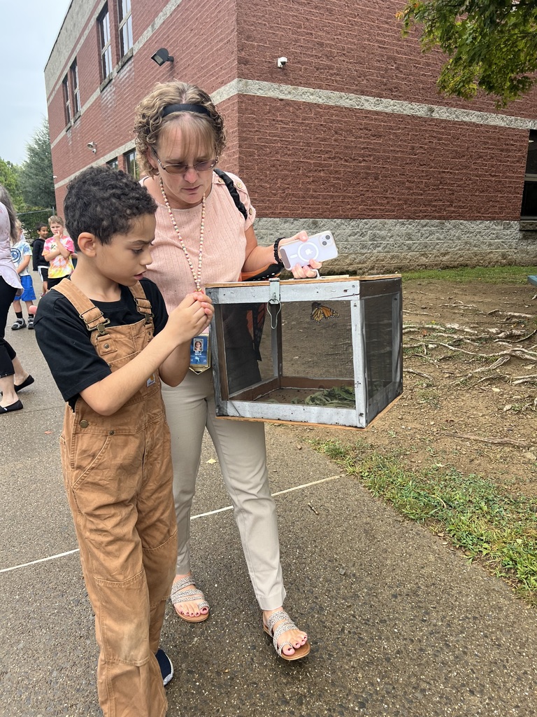 "Letting learning take flight 🦋✨ Our students released monarchs today after watching them grow!"