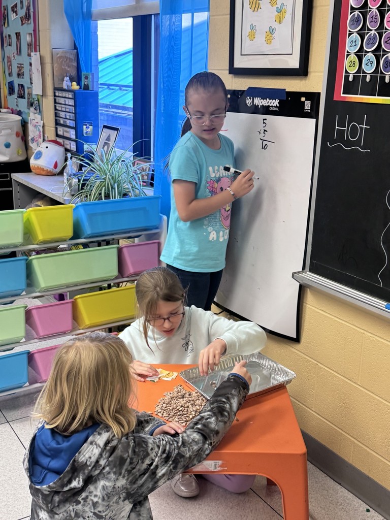 Counting beans to practice place value
