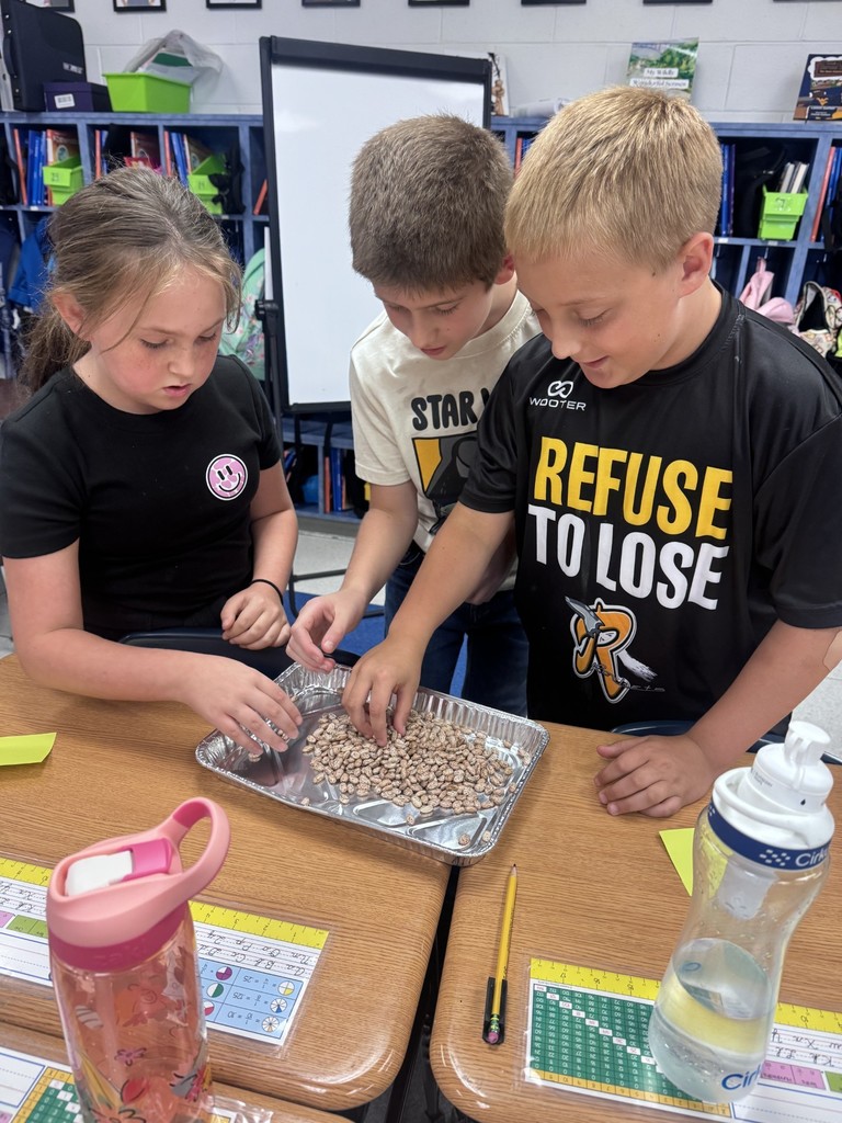 Counting beans to practice place value