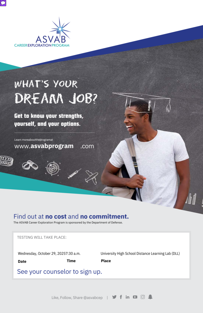 asvab flyer with testing info