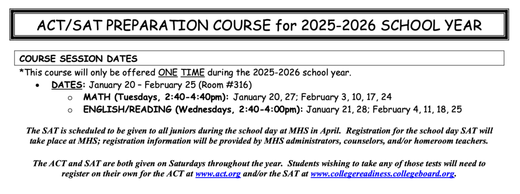 ACT/SAT Prep Class