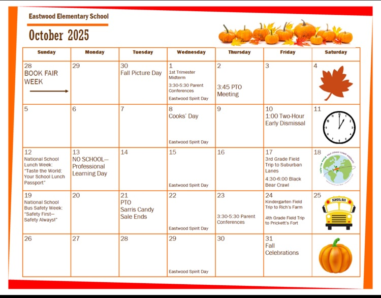 October calendar