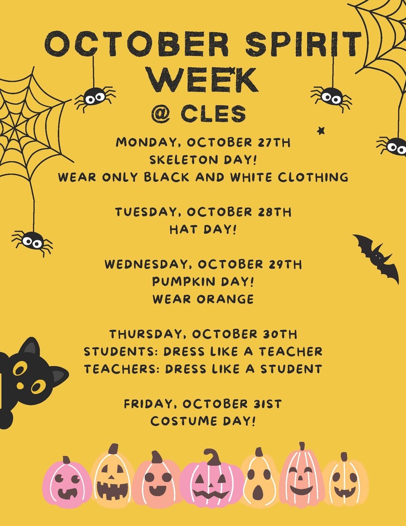 Spirit Week Oct 27-october 31
