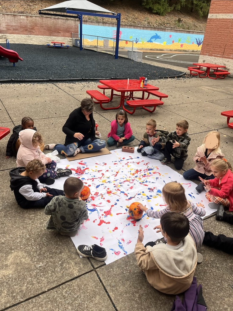 Pre-K Artists at Work: Painting Pumpkins with Ms. Laura and Mrs. Tammy!