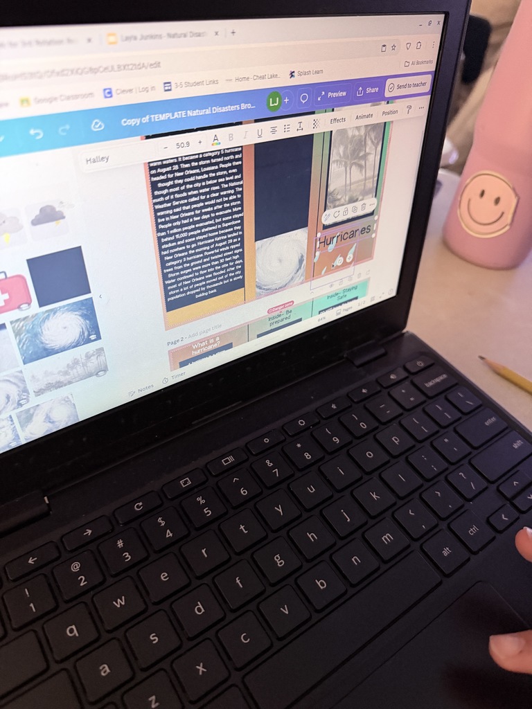 Natural disasters research + Canva creativity = these fantastic informative brochures from Mrs. Stone’s 5th grade!