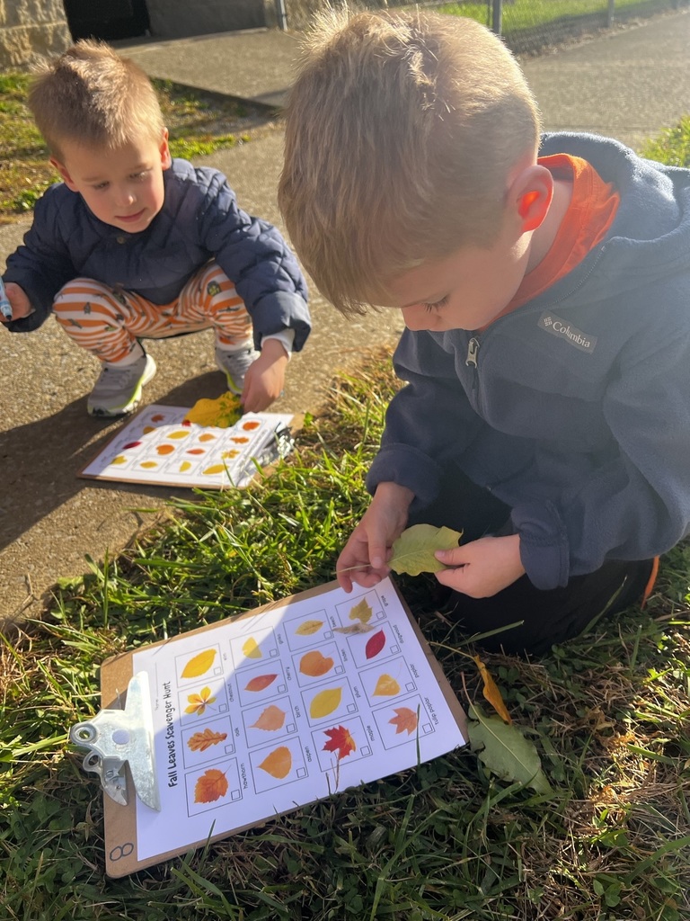Ms. Gyorko's Pre-K class found the magic of fall! A successful leaf scavenger hunt with the cutest little nature detectives. So many smiles a nd so many leaves