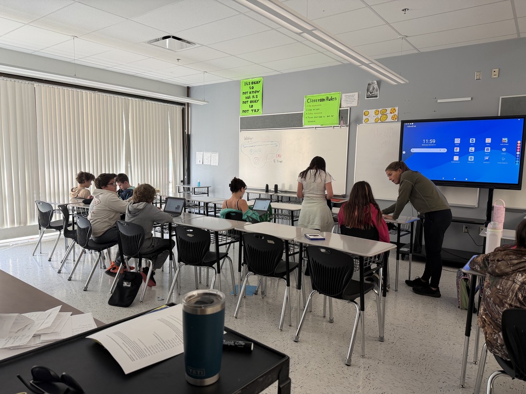 Students sitting at desks