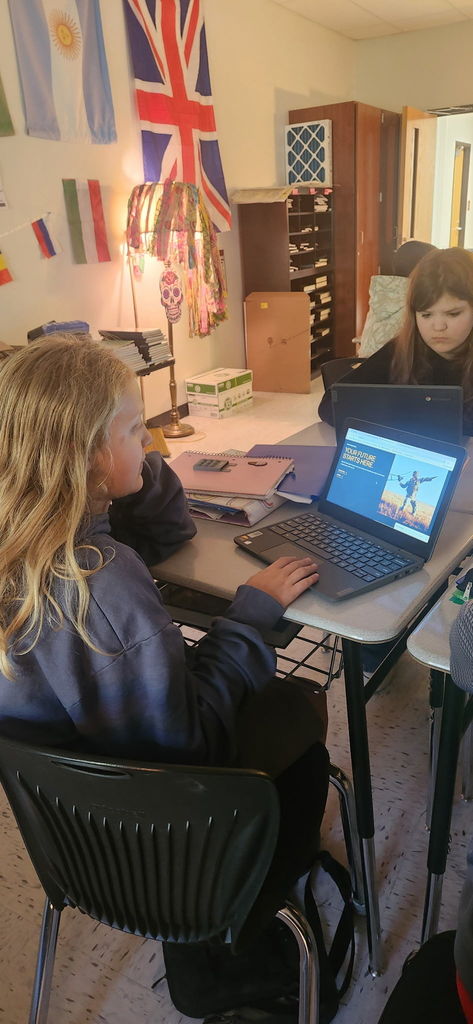 Students on a Chromebook