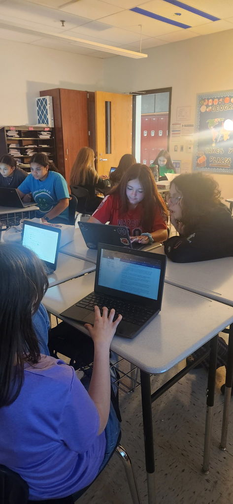 students on Chromebooks