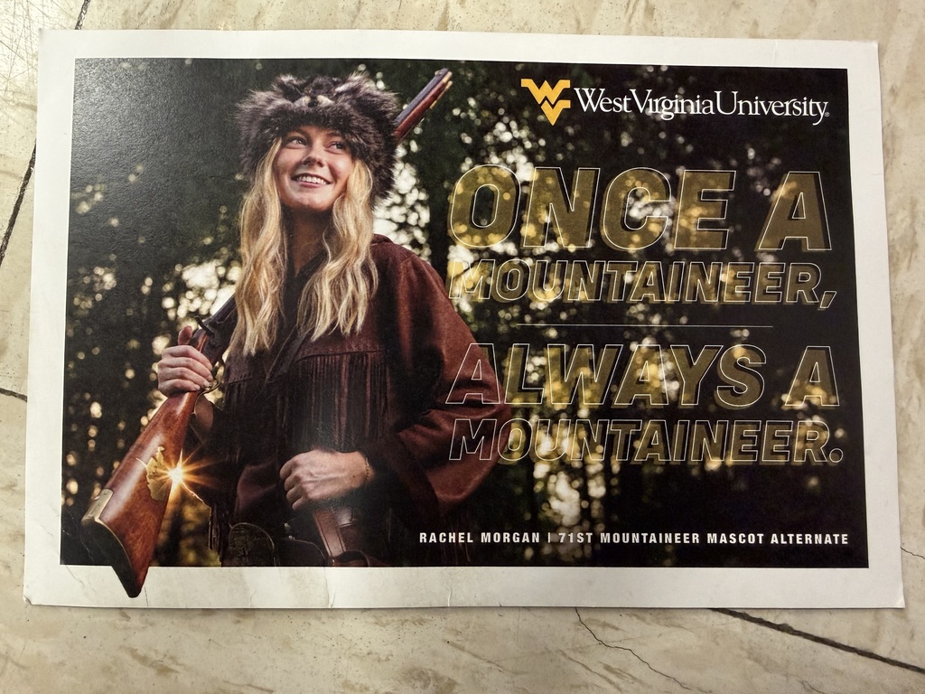 Postcard with the lady mountaineer on it