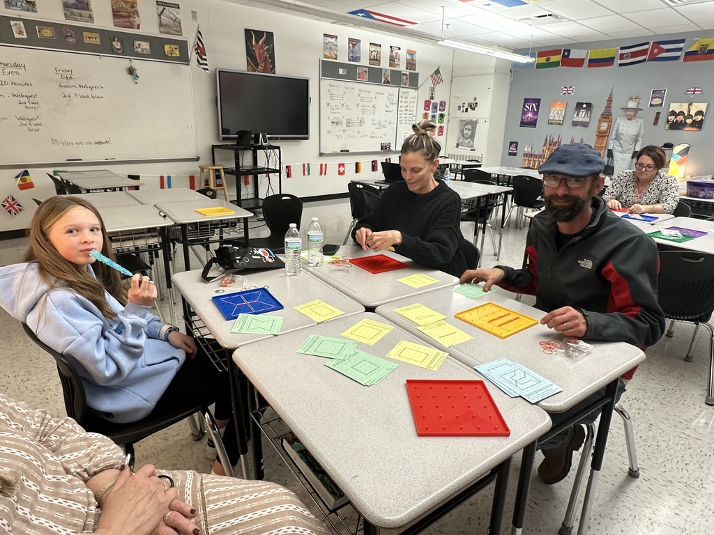 Students completing a math activity