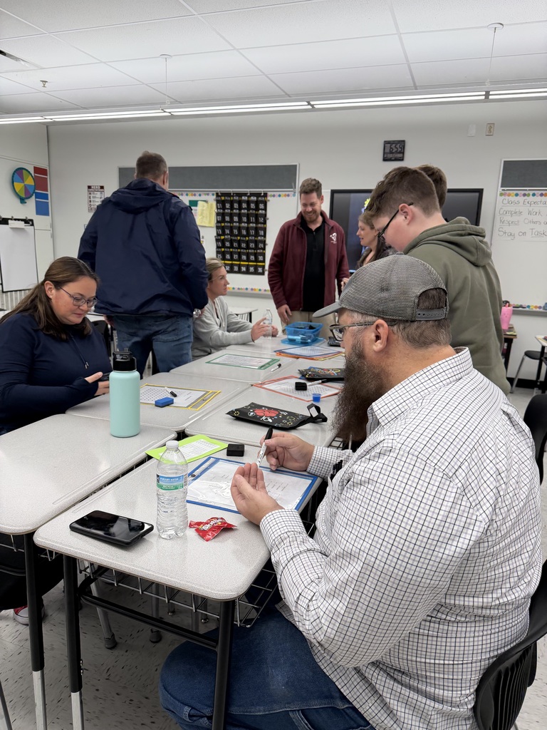 Students completing a math acivity