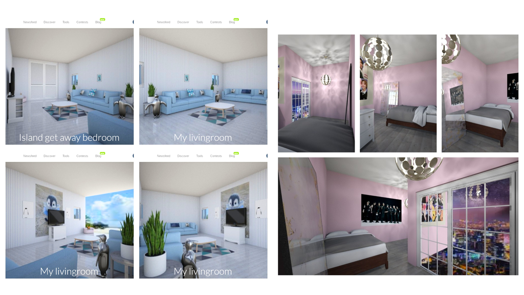 bedroom and living room design