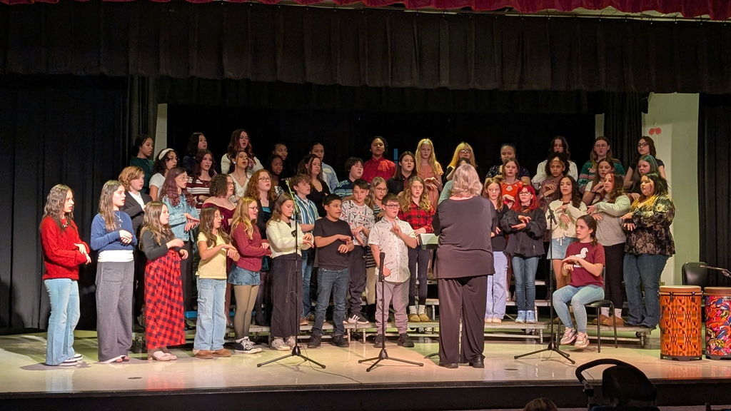 Choir students on stage