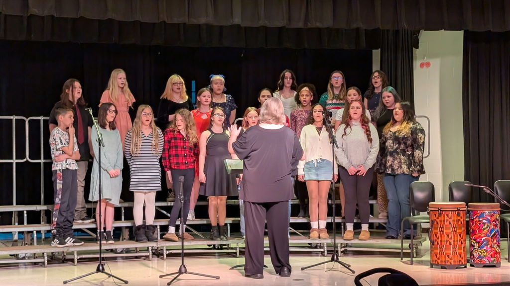 Choir students on stage