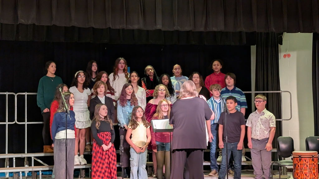 Choir students on stage