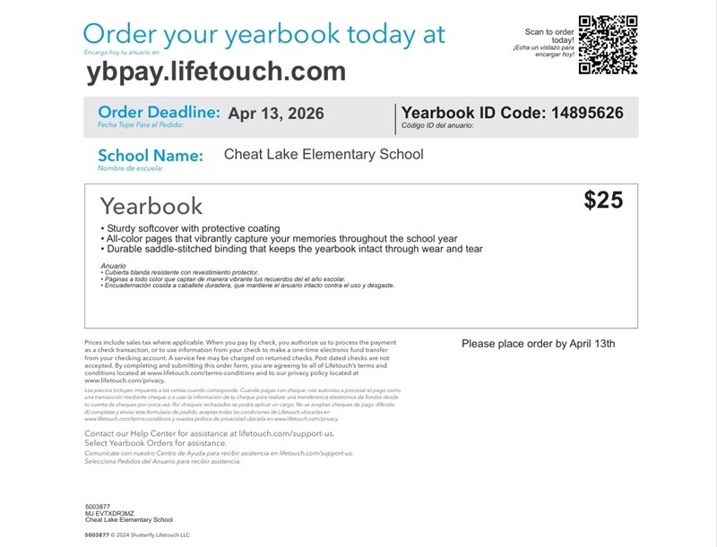 Don't forget to order your yearbook!