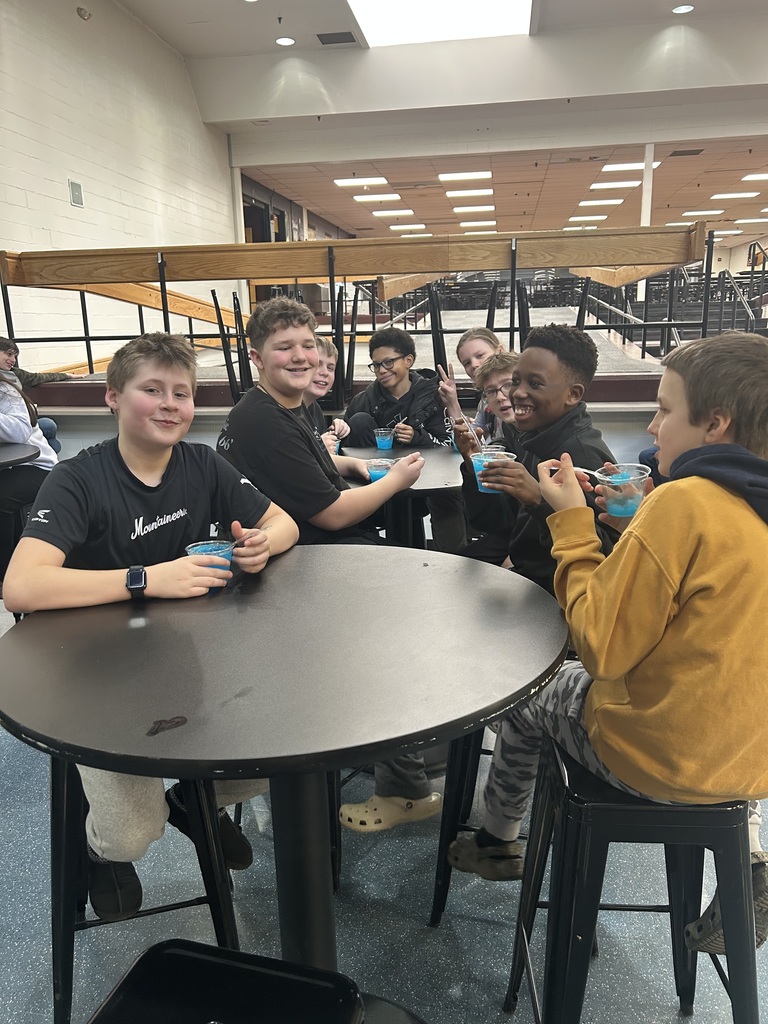 Kids eating a slushy