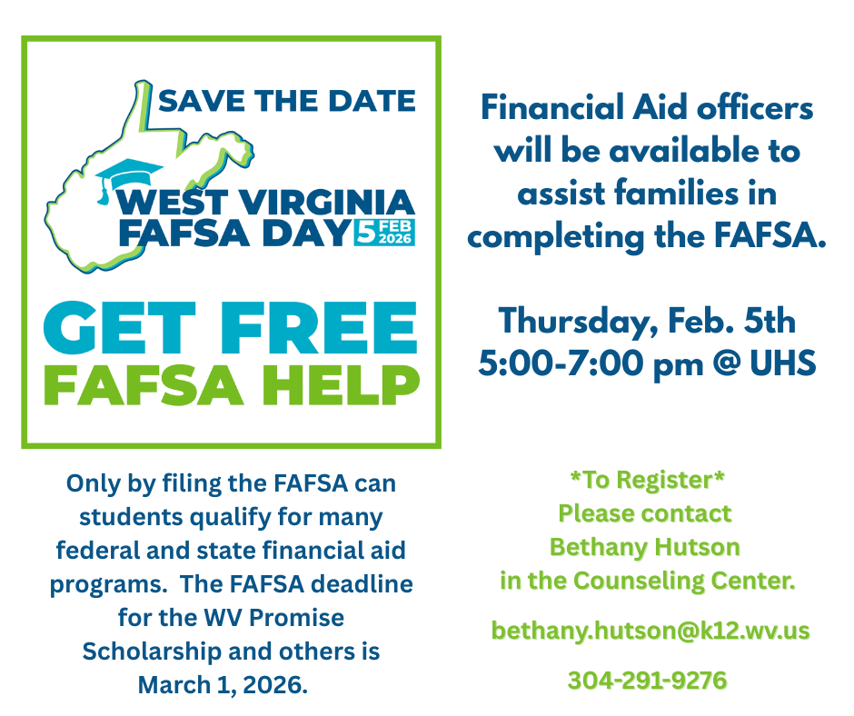 informational blue and green flyer