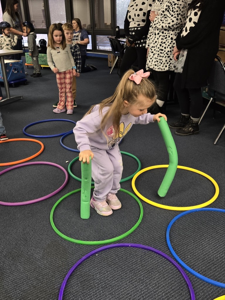 Mrs. Brittany and Ms. Kaitlyn's Pre-K classes competed in bobsledding, curling, and alpine skiing today!