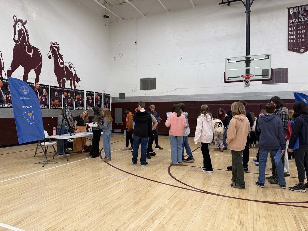 Students at a station