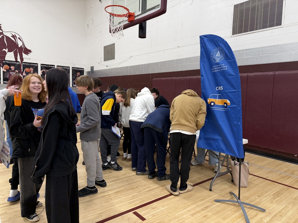 Students at a station