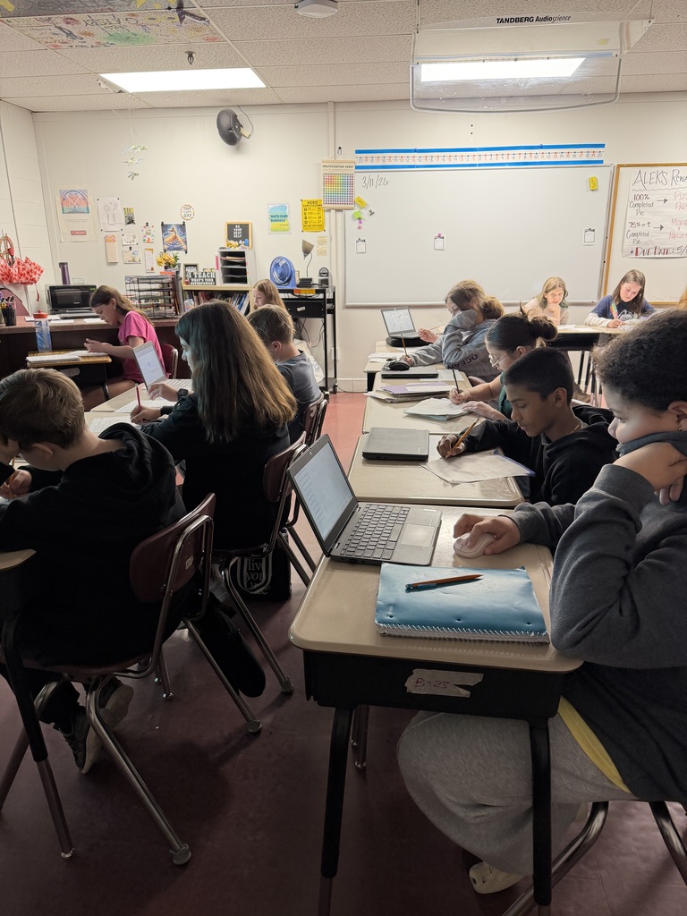 Students working in math class