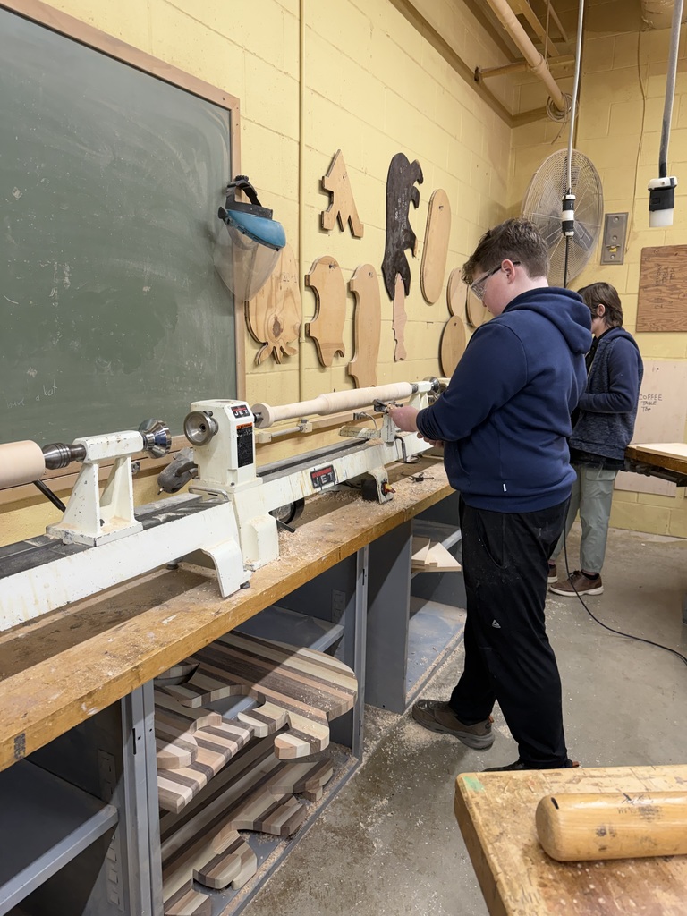 kids working in wood shop