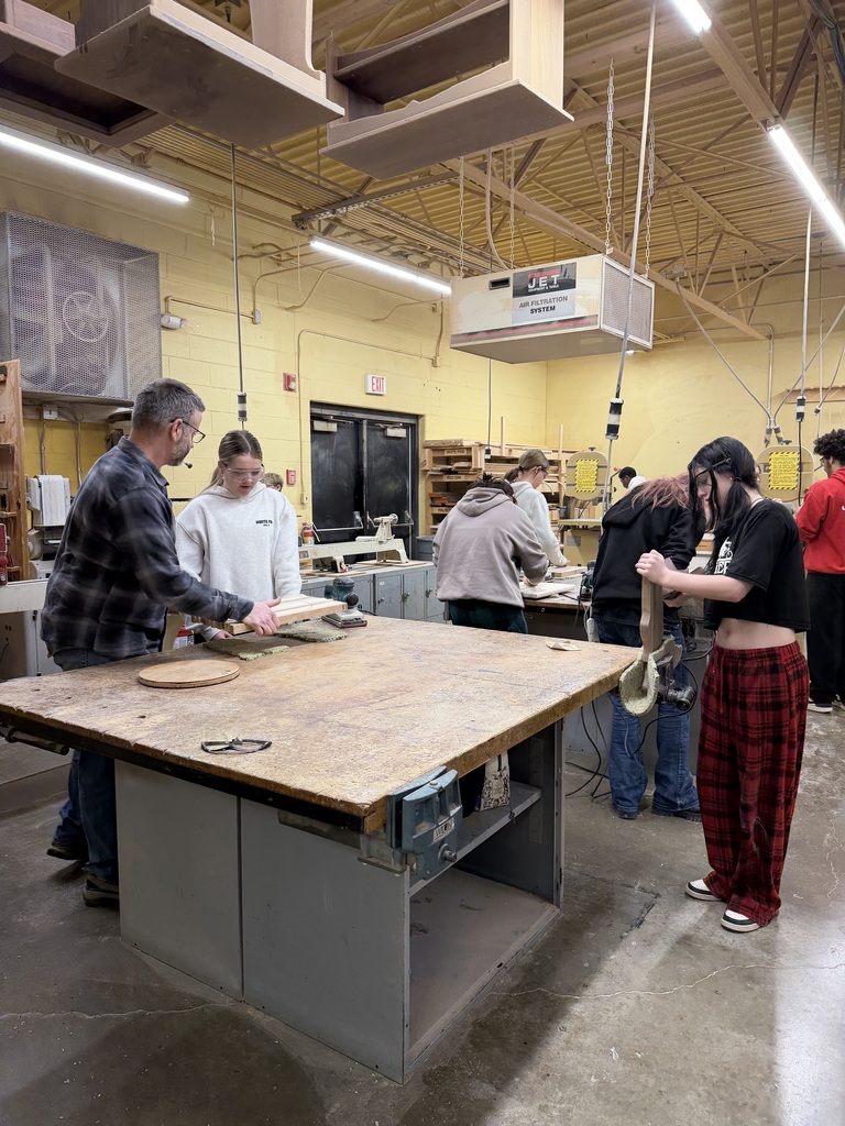 kids working in wood shop