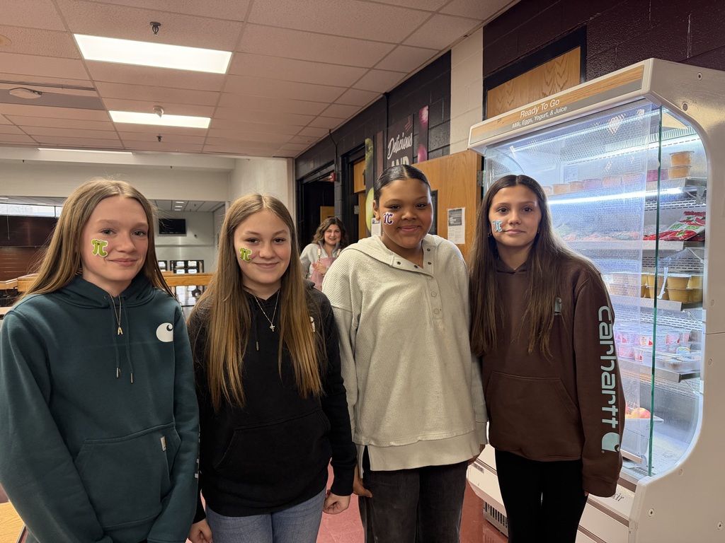 Students with Pi stickers on