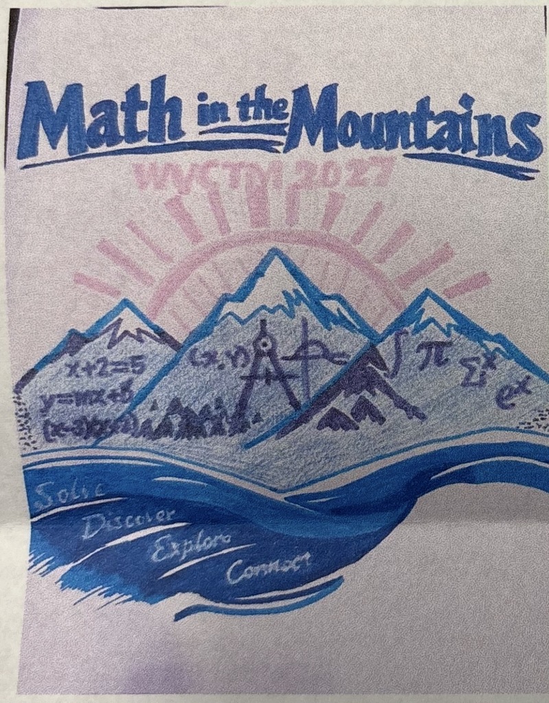 Poster of mountains and math equations