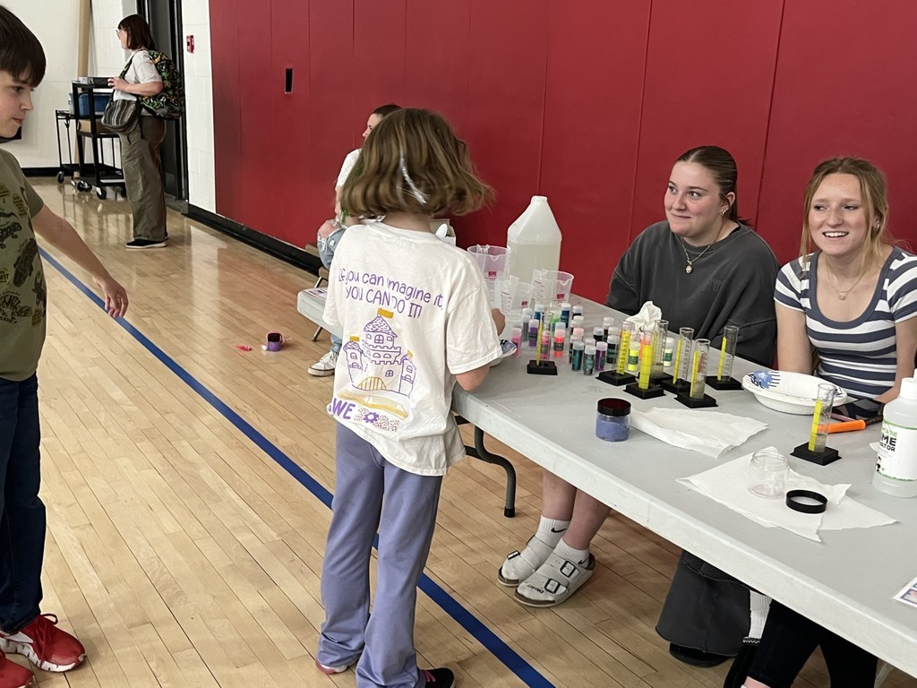 Students making slime