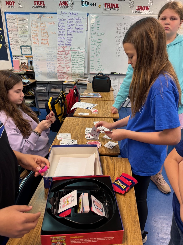 students playing cards